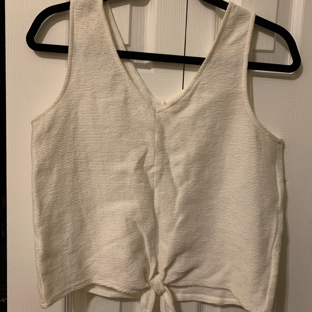 Madewell Texture & Thread Tie Front Tank